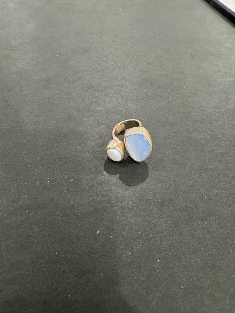 Sterling Statement Ring with Blue and White Stones